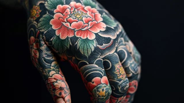 Asian tatoo with a high level of detail and a realistic look.